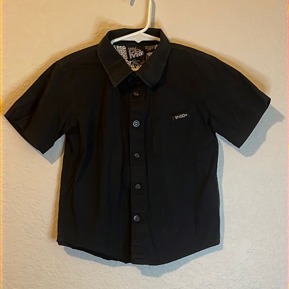 Volcom Black Button-up Short Sleeve Shirt Size M/5
